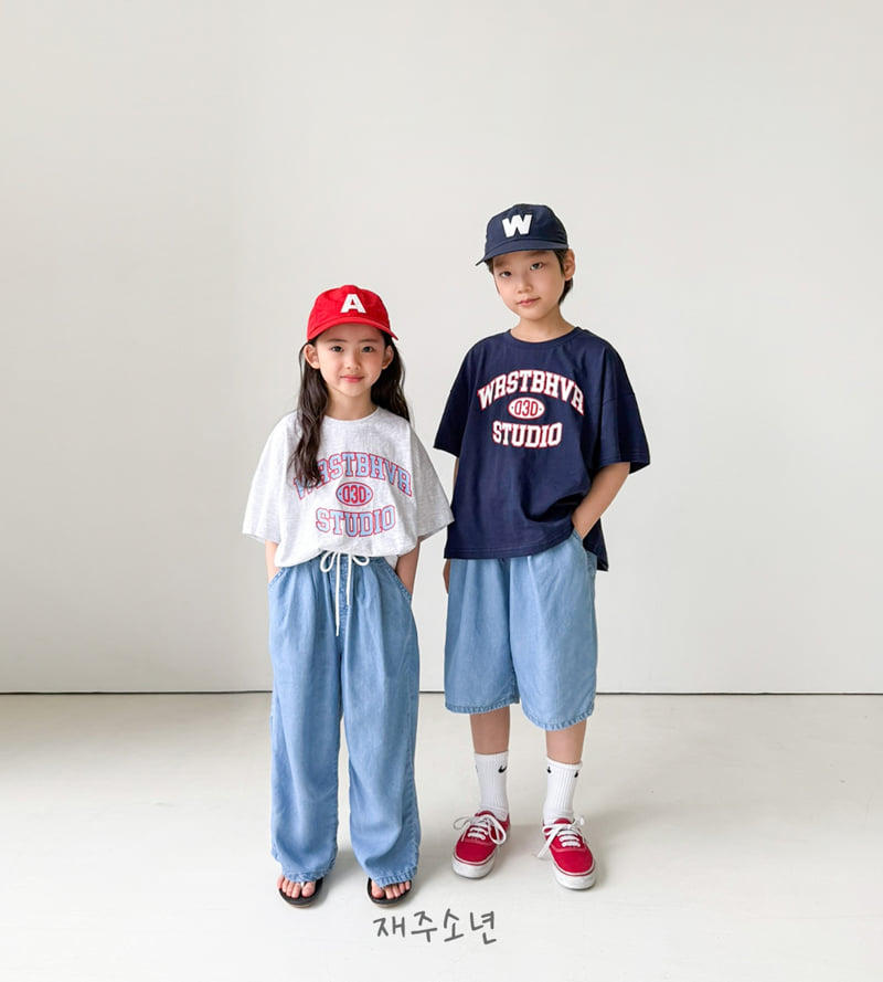 Witty Boy - Korean Children Fashion - #kidsshorts - Ice Cooling Denim Pants - 4
