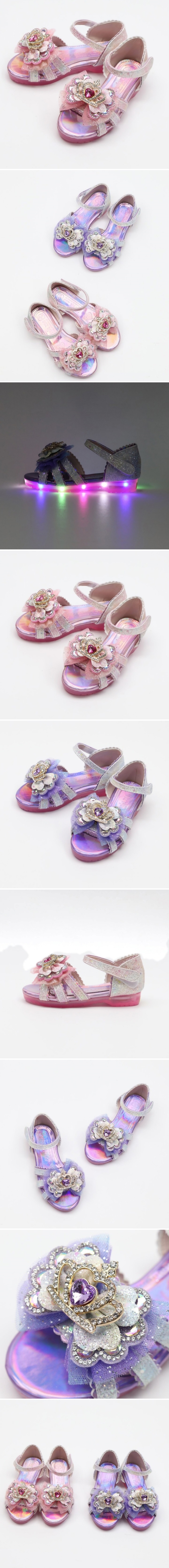 Woori Doori - Korean Children Fashion - #Kfashion4kids - Little Ju Triple Stripe Crown LED Sandals