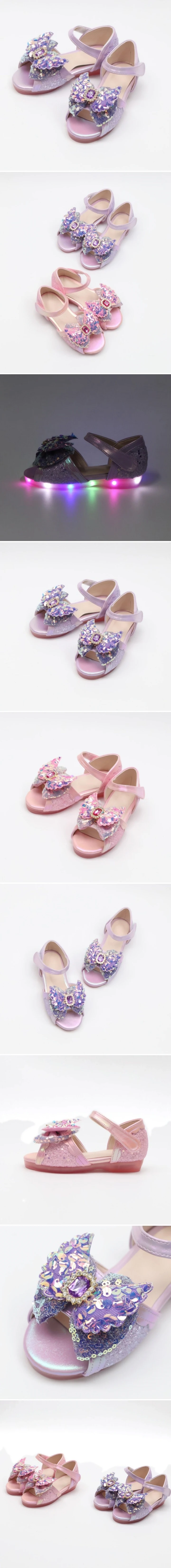 Woori Doori - Korean Children Fashion - #kidsshorts - Mary M Angel Sequin LED Sandals