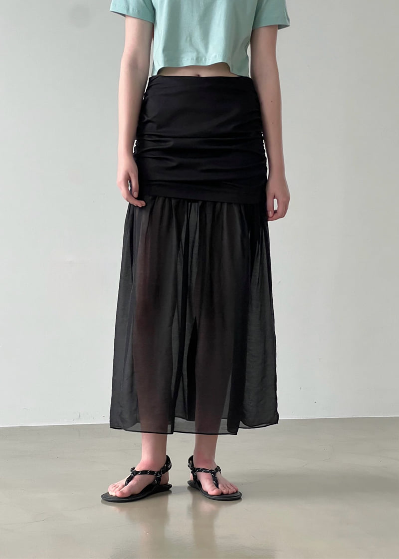 140 Avenue - Korean Women Fashion - #thelittlethings - Combination Sheer Skirt - 4