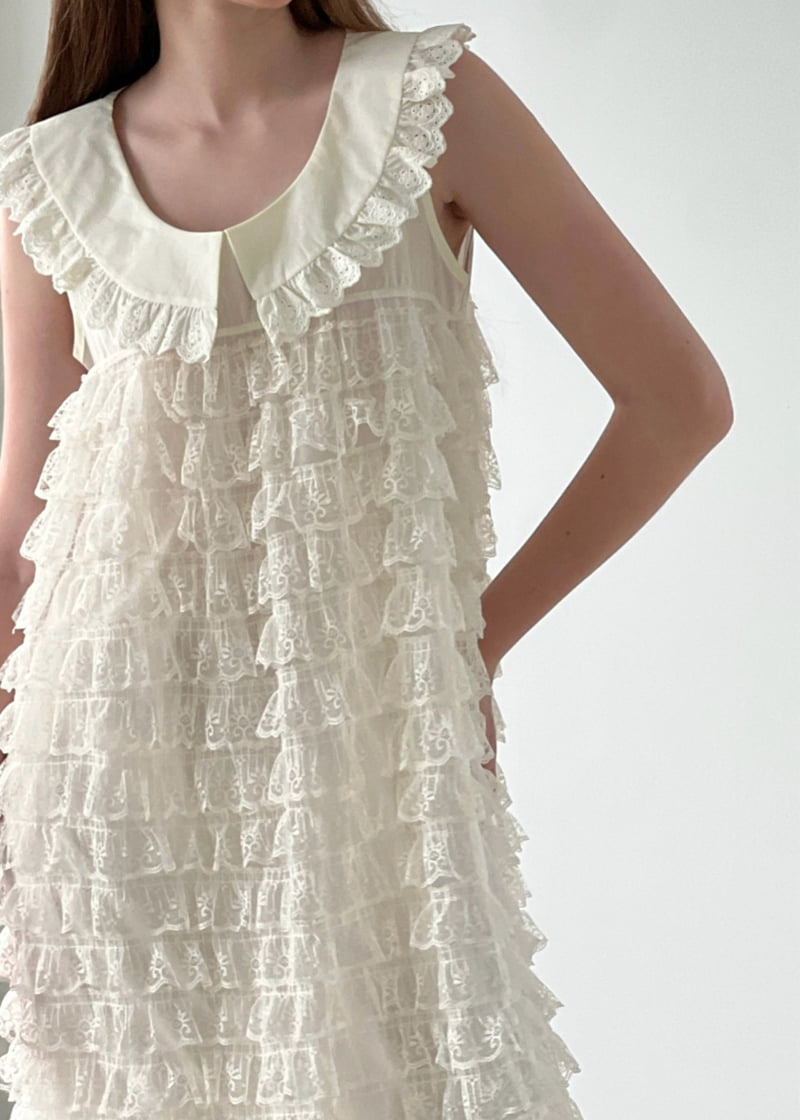 140 Avenue - Korean Women Fashion - #momslook - Honey Lace Tiered One-piece - 11