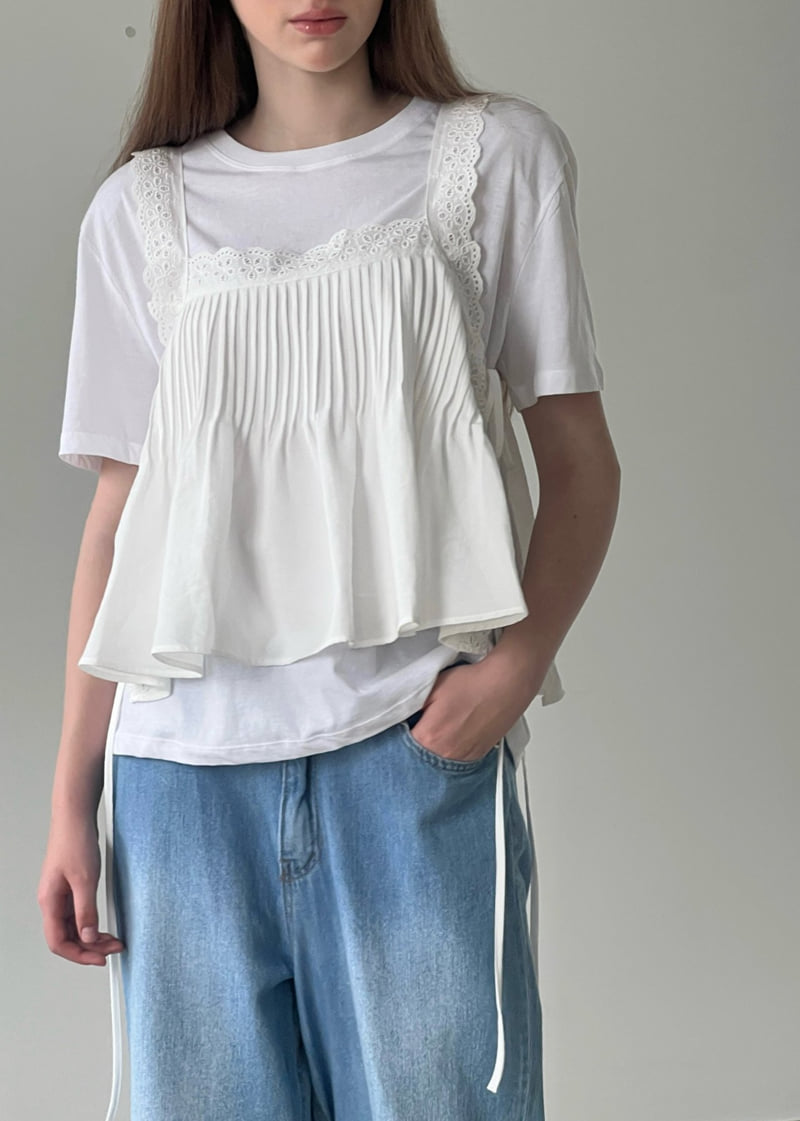 140 Avenue - Korean Women Fashion - #momslook - Pintuck Embroidered Top - 8