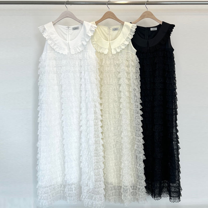 140 Avenue - Korean Women Fashion - #thatsdarling - Honey Lace Tiered One-piece