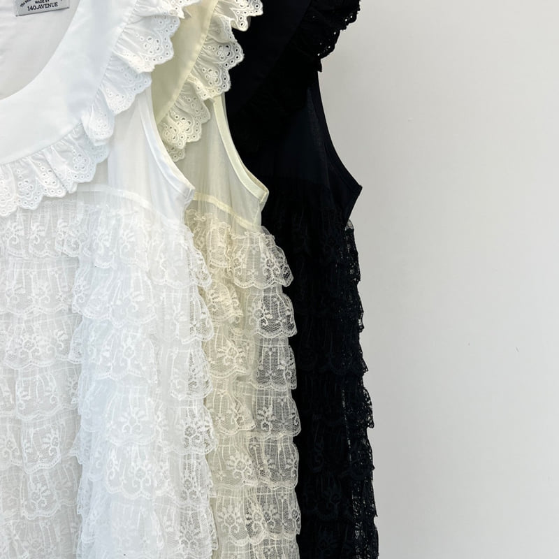 140 Avenue - Korean Women Fashion - #thelittlethings - Honey Lace Tiered One-piece - 2