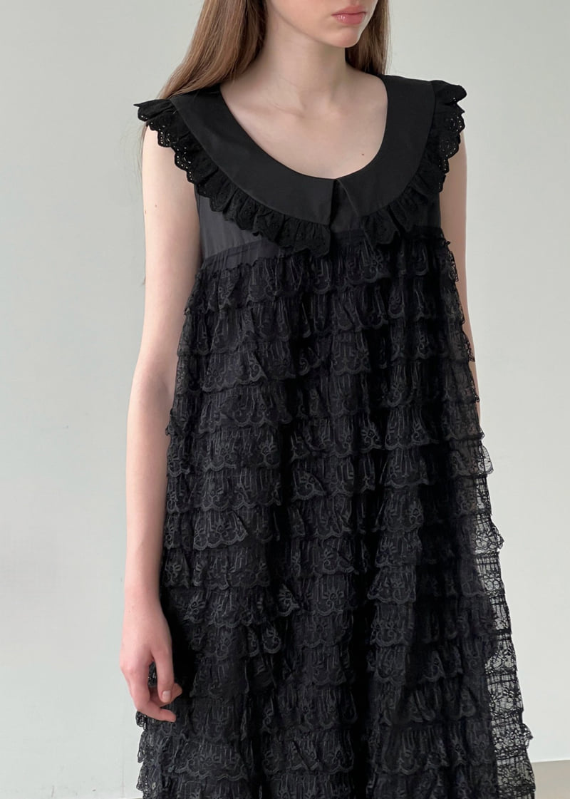 140 Avenue - Korean Women Fashion - #momslook - Honey Lace Tiered One-piece - 4