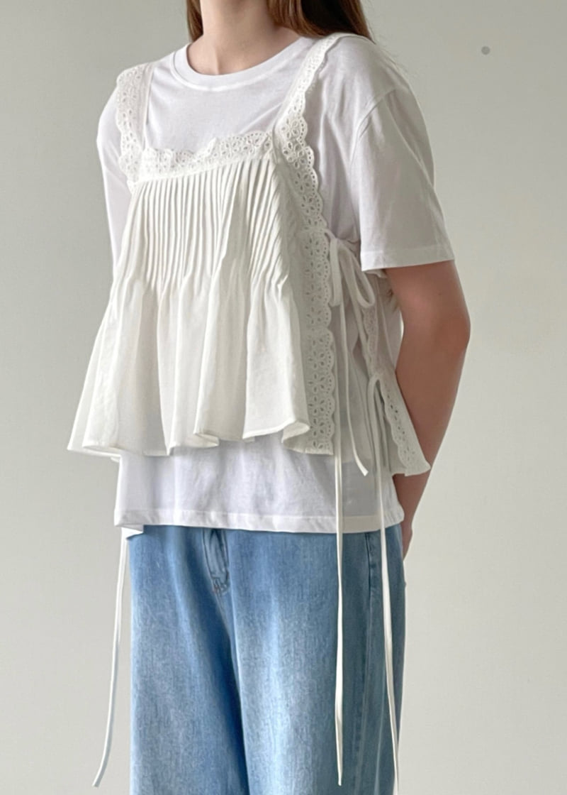 140 Avenue - Korean Women Fashion - #womensfashion - Pintuck Embroidered Top - 11