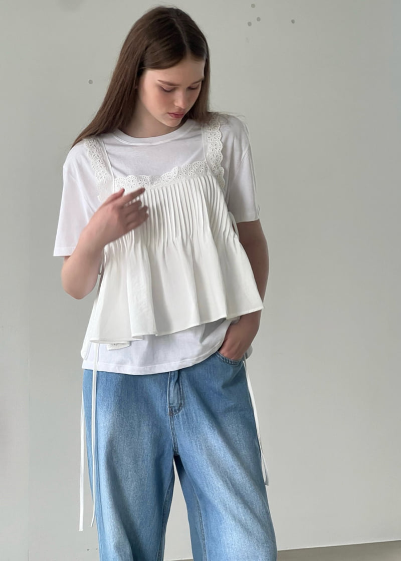 140 Avenue - Korean Women Fashion - #womensfashion - Pintuck Embroidered Top - 9