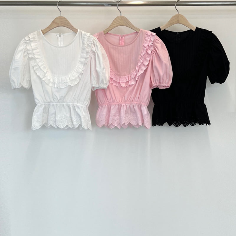 140 Avenue - Korean Women Fashion - #womensfashion - Short Lace Blouse