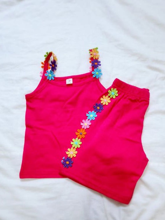 Embroidered Sleeveless Set Embroidered Sleeveless Set
