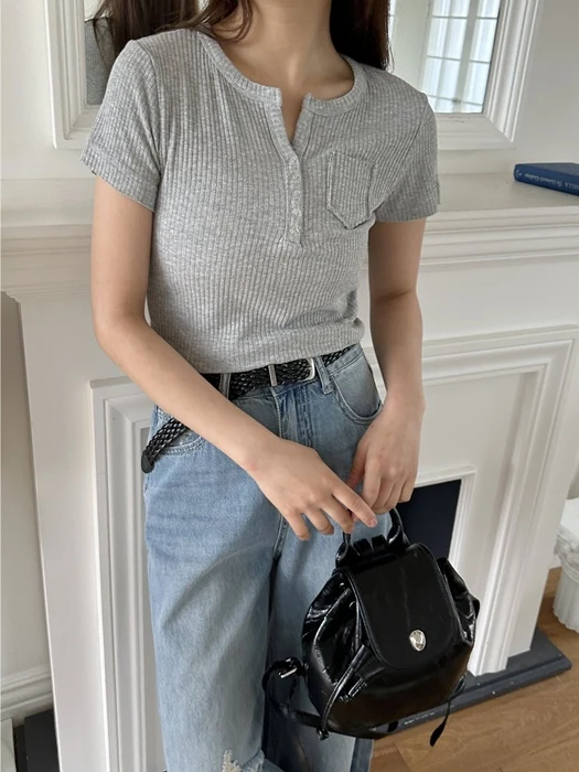 Button Pocket Tee Button Pocket Tee