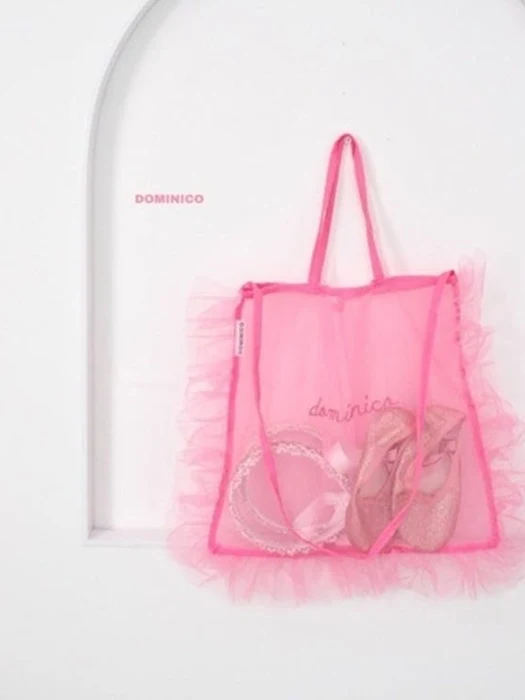 See-Through Embroidered Mesh Ballet Bag See-Through Embroidered Mesh Ballet Bag