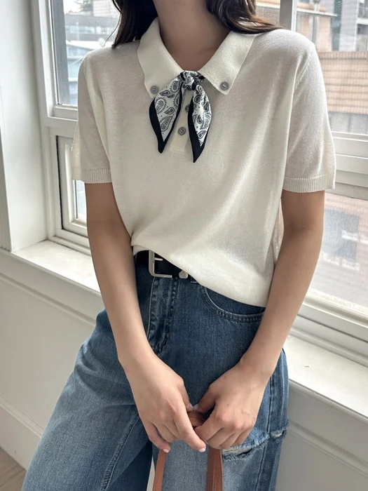 Scarf Short-Sleeve Knit Scarf Short-Sleeve Knit
