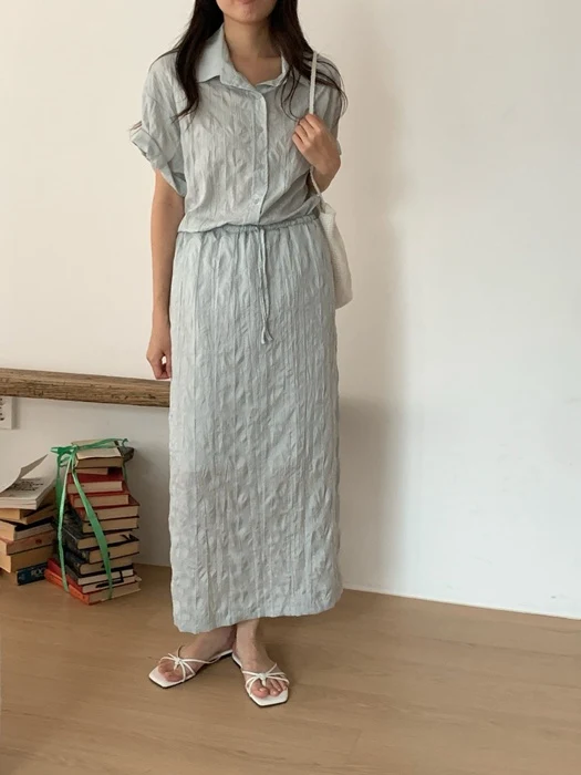 Crease Long Skirt Crease Long Skirt