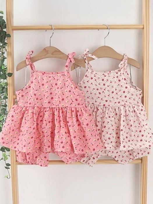 Mini Strawberry Strap Top Set Mini Strawberry Strap Top Set