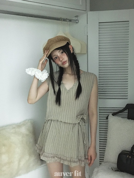 Striped Crinkled Jumpsuit