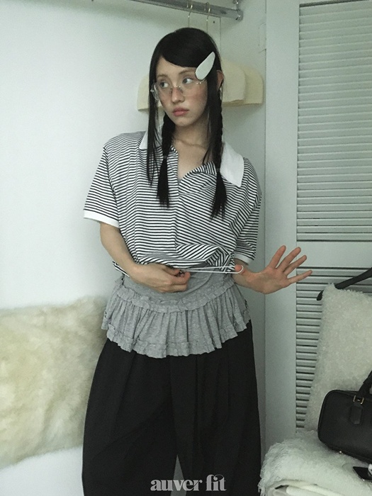 Striped Blouson Tee