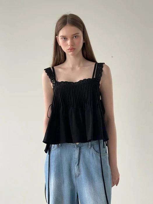 Pintuck Embroidered Top
