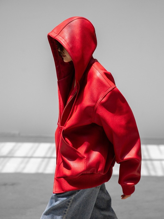 Oversized Hooded Zip-Up Jacket