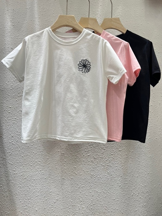 Flower Embroidery Tee