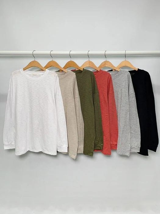 Slub Ribbed Long Sleeve Tee