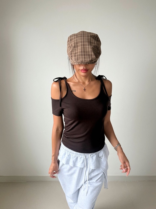 Ribbon Shoulder Tee Ribbon Shoulder Tee