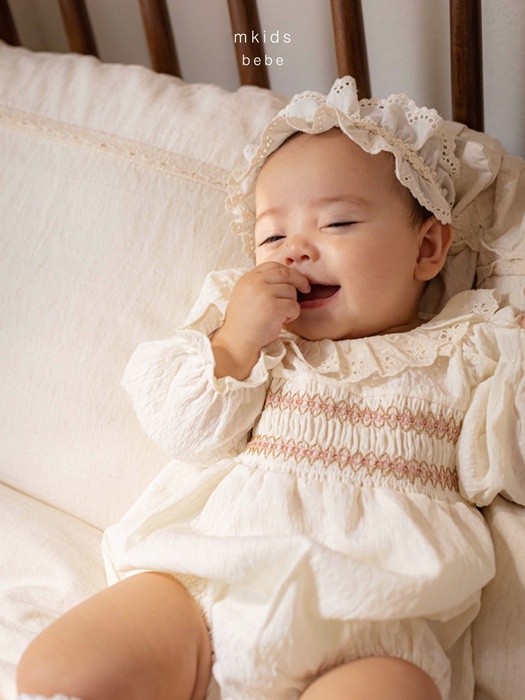 Annika Smocking Suit (Cream) Annika Smocking Suit (Cream)