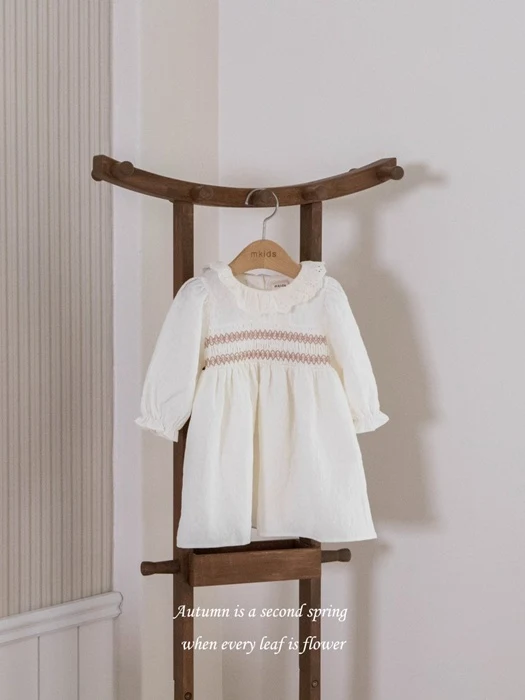 Annika Smocking One-piece (Cream) Annika Smocking One-piece (Cream)