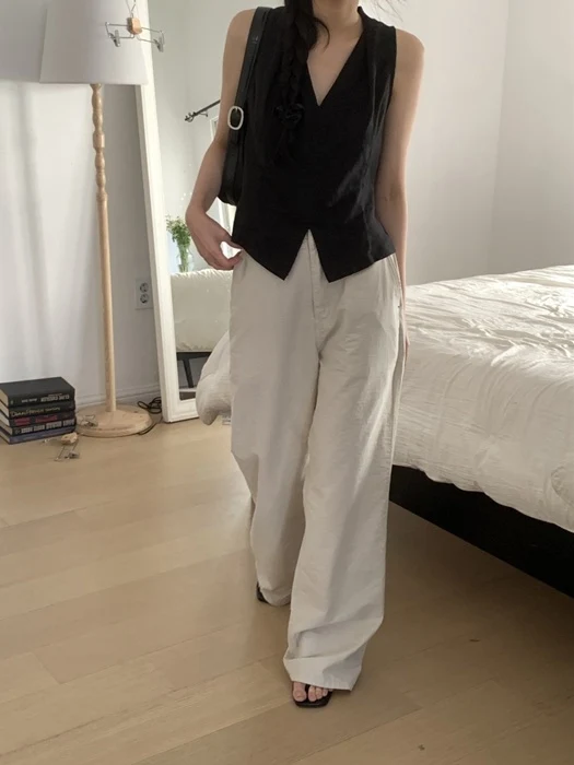 Half-Band Summer Wide Pants