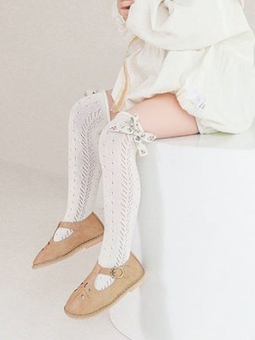 Flower Ribbon Knee Socks