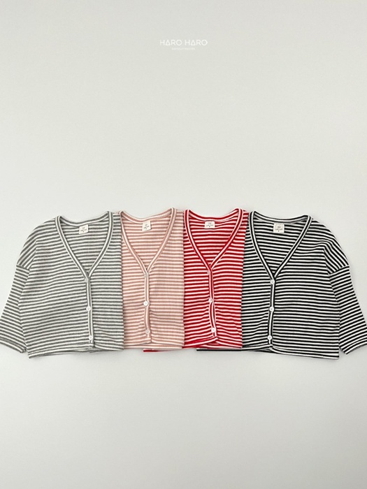 Milk Stripe V-neck Cardigan Milk Stripe V-neck Cardigan