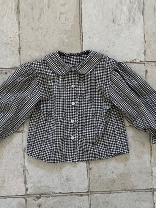 Check Flower Blouse Check Flower Blouse