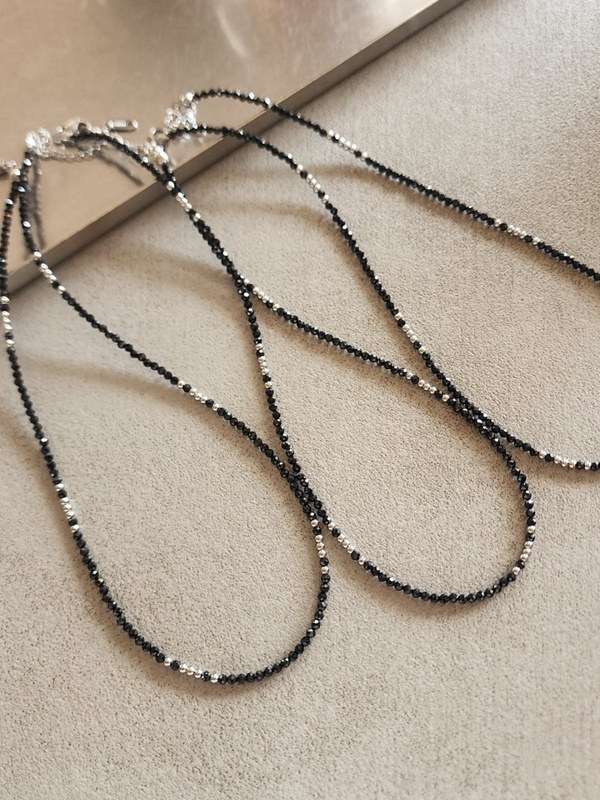 Surgical Black Slim Beads Ball Necklace Surgical Black Slim Beads Ball Necklace