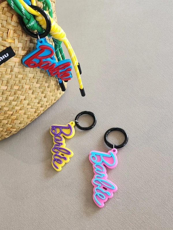 Two-tone Barbie Lettering Keyring