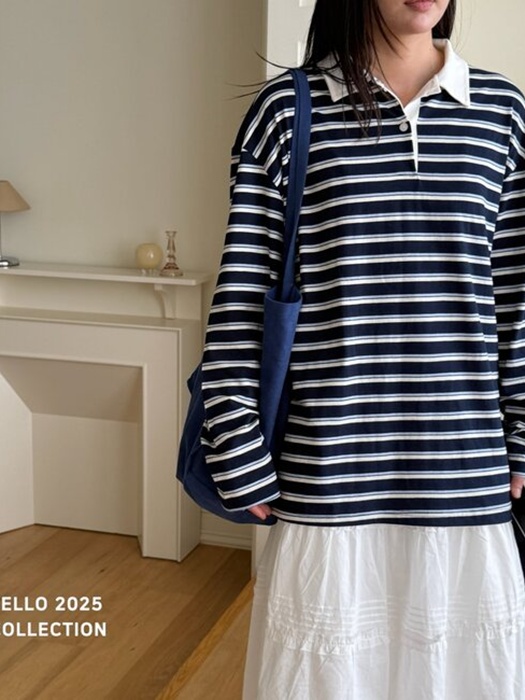 Multi Stripe Collar Tee (Adult)