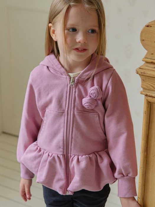 Rosy Balloon Zip-up Jumper
