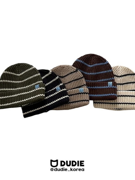 R Stripe Beanie