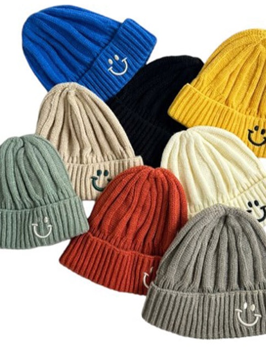 Embroidery Laugh Beanie