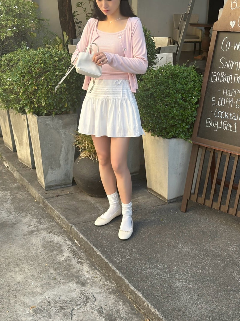 Afarrier - Korean Women Fashion - #momslook - Pin-tuck Shirring Skirt - 9