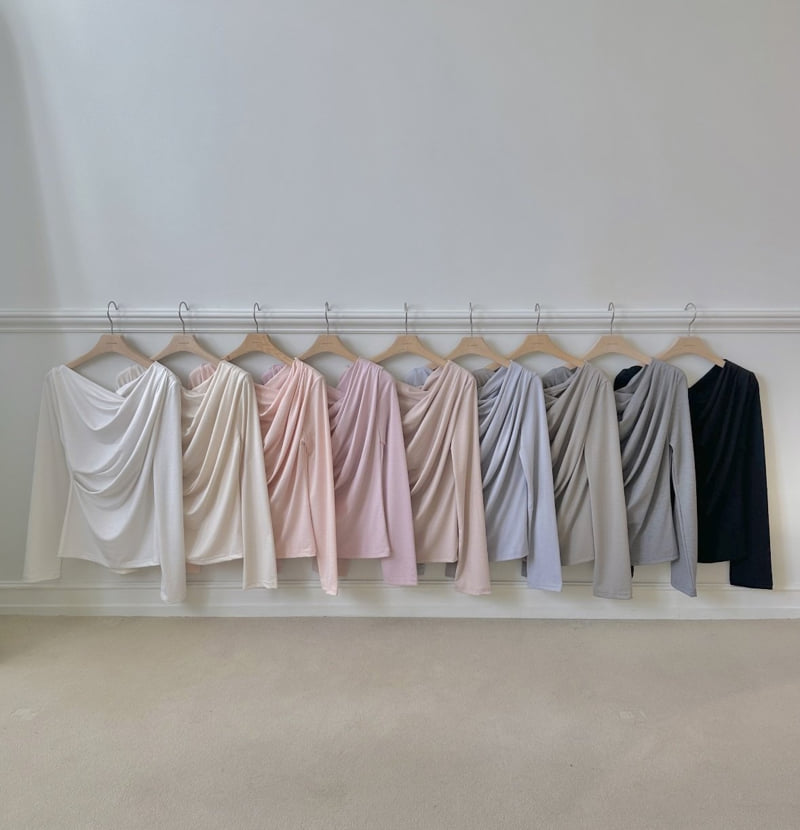 Afarrier - Korean Women Fashion - #momslook - Spring Drape Tee