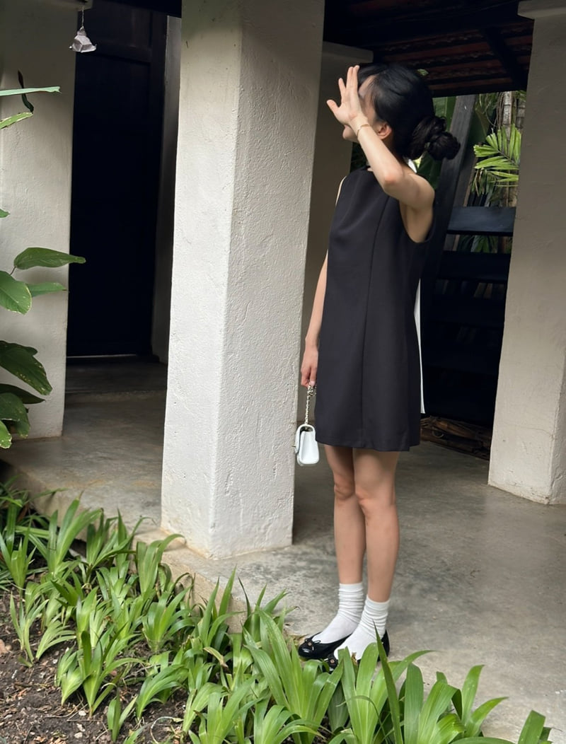 Afarrier - Korean Women Fashion - #momslook - Wedding Ribbon Tie One-piece - 5