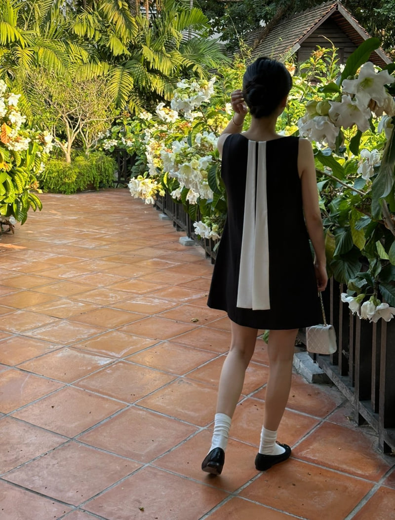 Afarrier - Korean Women Fashion - #momslook - Wedding Ribbon Tie One-piece - 6