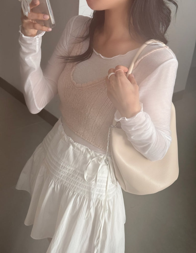 Afarrier - Korean Women Fashion - #thelittlethings - Pin-tuck Shirring Skirt - 2