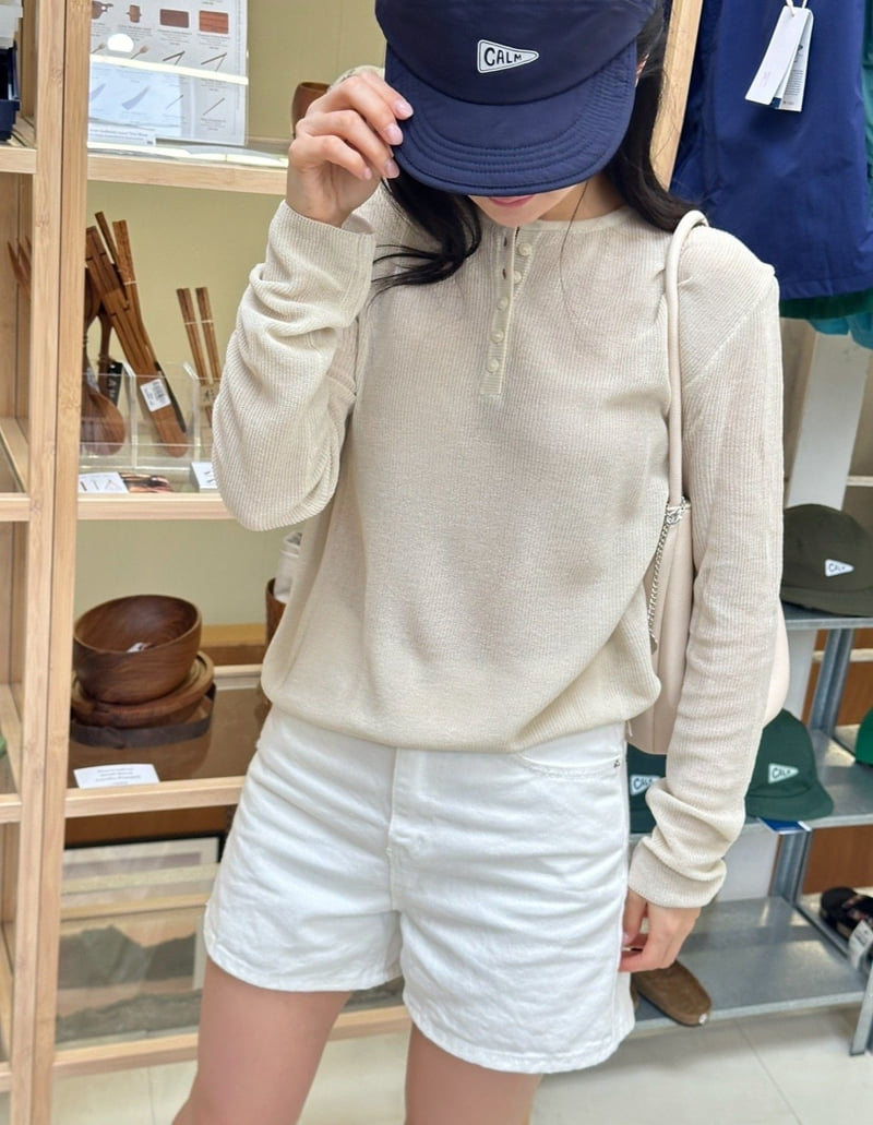 Afarrier - Korean Women Fashion - #vintageinspired - Henley Neck Knit - 7