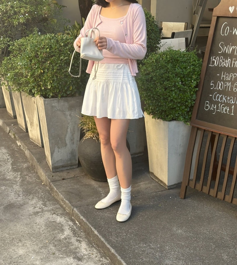 Afarrier - Korean Women Fashion - #momslook - Pin-tuck Shirring Skirt - 4