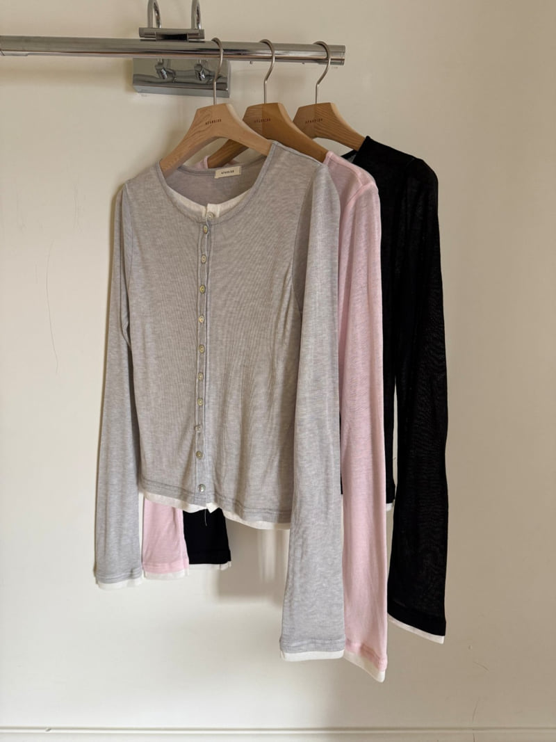 Afarrier - Korean Women Fashion - #womensfashion - Boat Neck Contrast Cardigan - 12