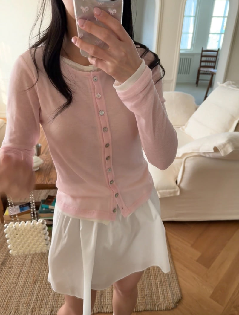 Afarrier - Korean Women Fashion - #womensfashion - Boat Neck Contrast Cardigan - 8