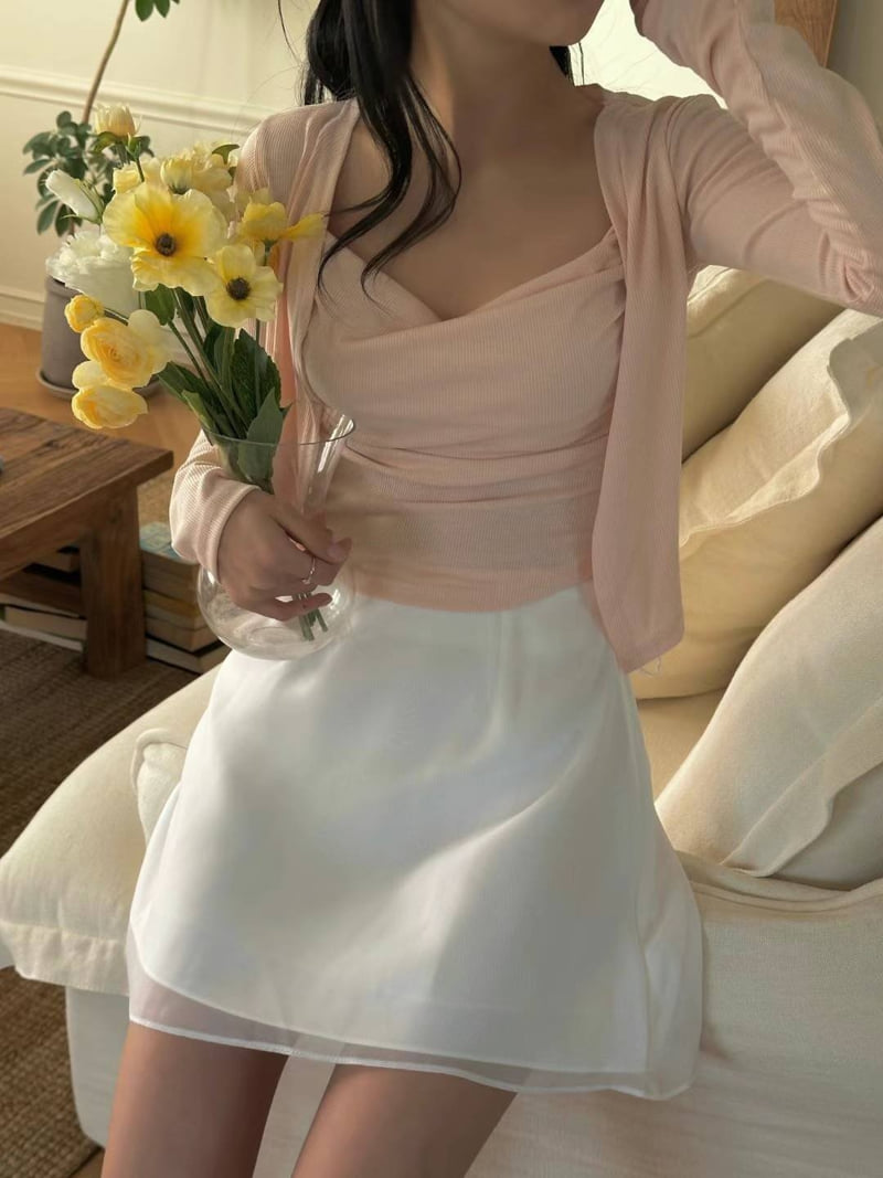Afarrier - Korean Women Fashion - #momslook - Vanilla Ribbed Set - 4