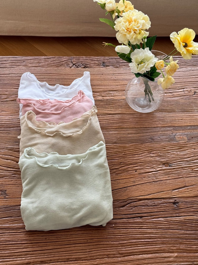 Afarrier - Korean Women Fashion - #womensfashion - Wavy Frill Tee - 2