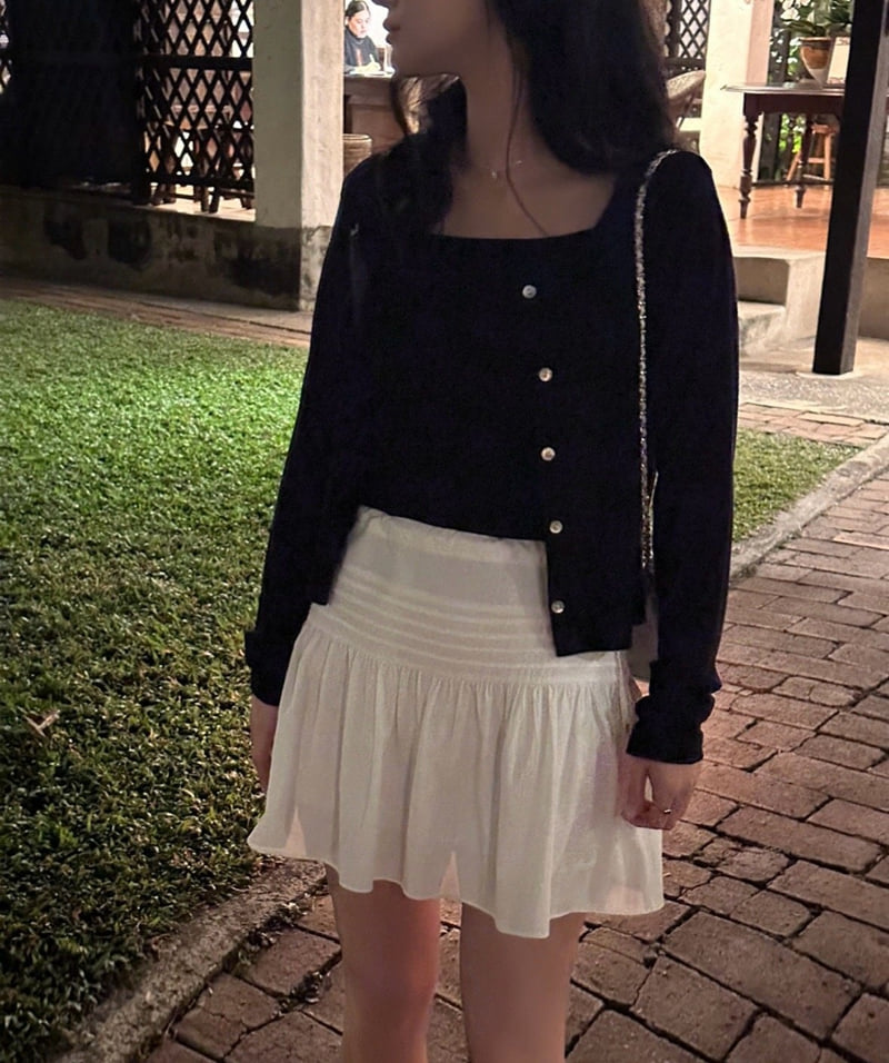 Afarrier - Korean Women Fashion - #womensfashion - Bebe Ribbed Cardigan Set - 9