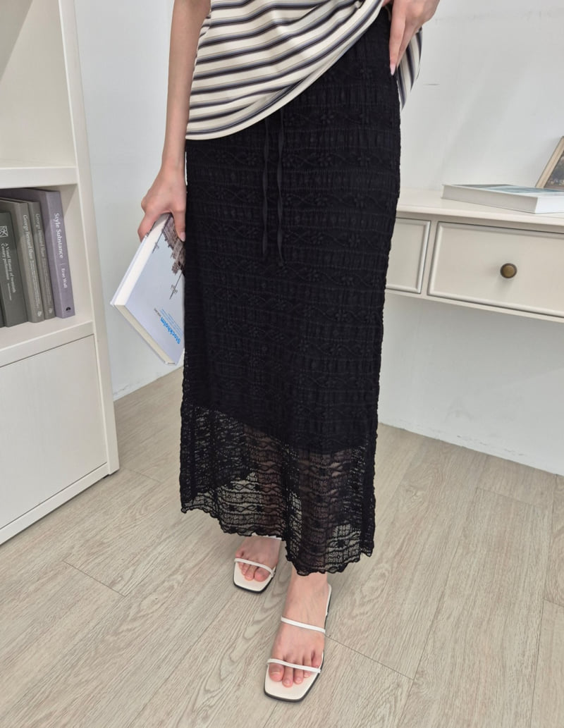 Allu - Korean Women Fashion - #momslook - Lace Banding Skirt - 12